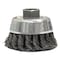 Weiler 2-3/4" Single Row Hurricane Knot  Cup Brush.020" , 5/8"-11 UNC Nut 13712 - alternate 1